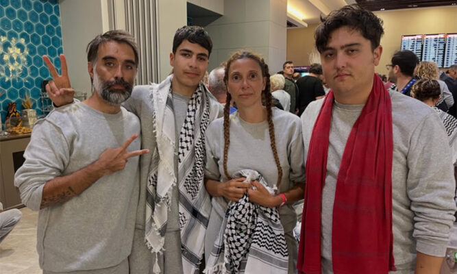 Deportan a Turquía a los cuatro chilenos detenidos en la flotilla Sumud rumbo a Gaza